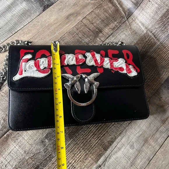 Pinko Black Chain Strap Women Crossbody Bag - Picture 15 of 15